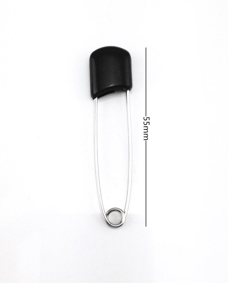 yueton 50pcs Black Plastic Head Baby Safety Pins Safety Locking Baby Cloth Diaper Nappy Pins - Image 3