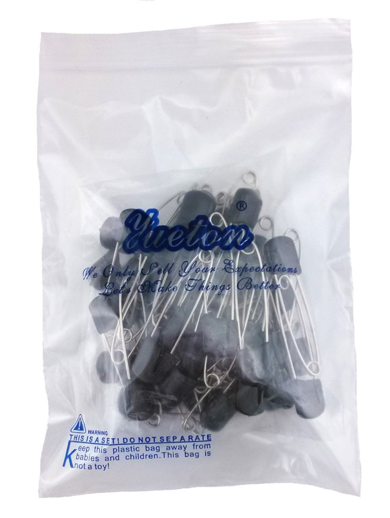 yueton 50pcs Black Plastic Head Baby Safety Pins Safety Locking Baby Cloth Diaper Nappy Pins - Image 5