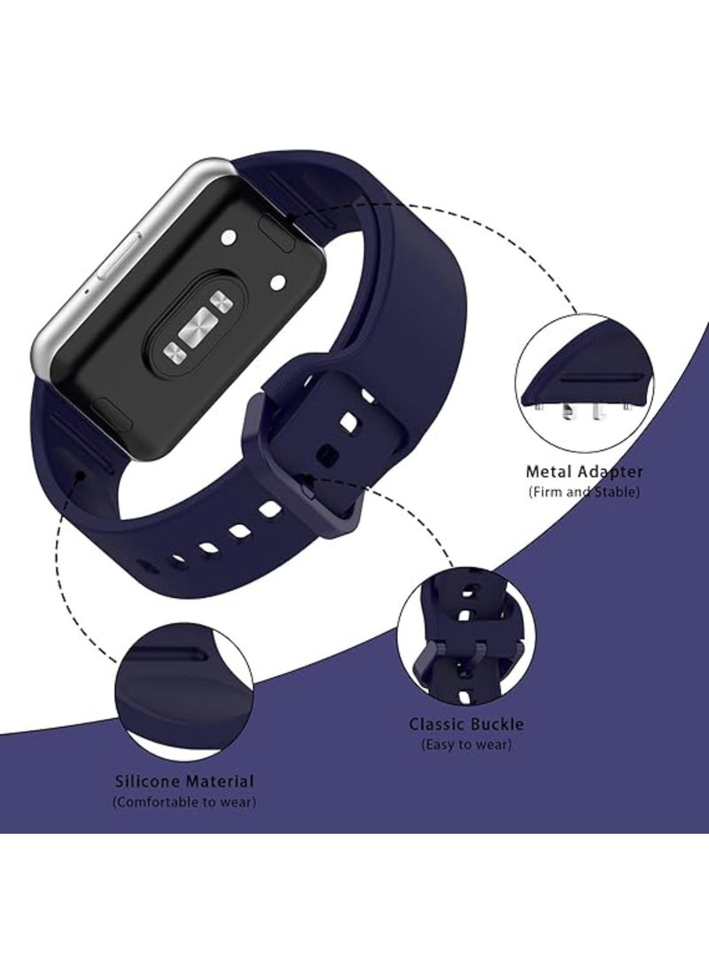 Aookay 4Pcs Silicone Strap for Samsung Galaxy Fit 3 Replacement Belt Watchband for Samsung Galaxy Fit 3 WristBand Bracelet (Black+Blue+Green+Orange)  - Image 2