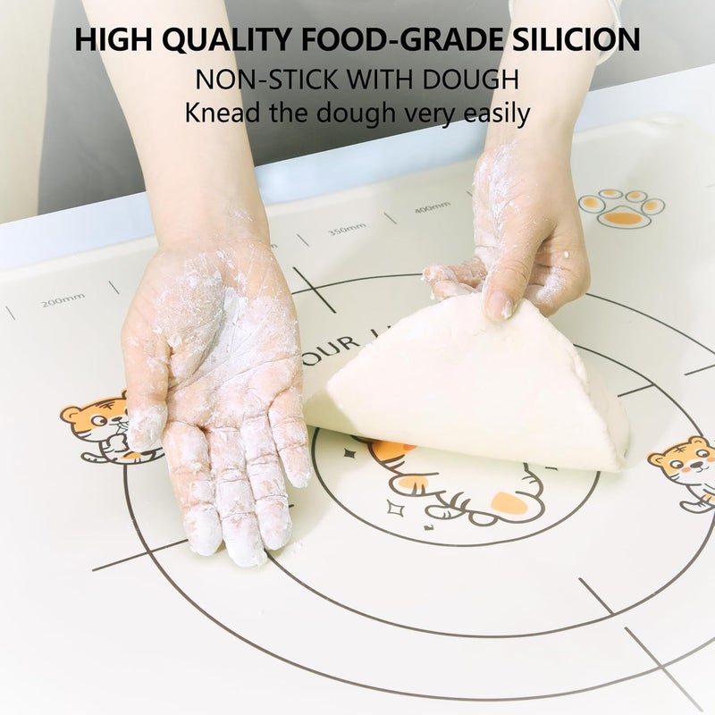 Cookstyle 34x24 Inch Extra Thick Silicone Pastry Board, Silicone Baking Mat with Measurements, Non-slip Silicone Mat, Kneading Counter Mat, Non-Stick Dough Mat with Edge Heightening - Image 4