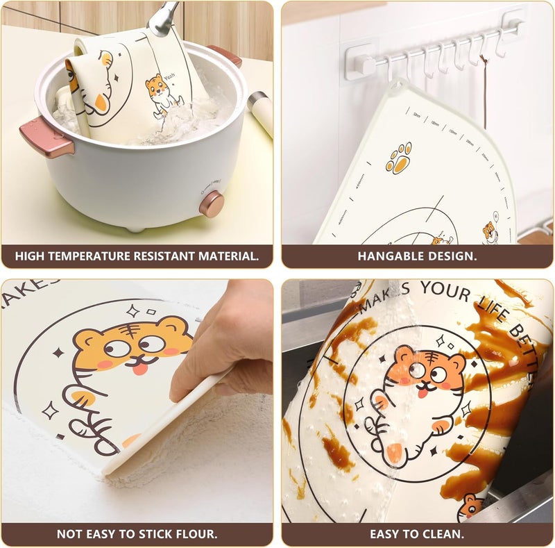 Cookstyle 34x24 Inch Extra Thick Silicone Pastry Board, Silicone Baking Mat with Measurements, Non-slip Silicone Mat, Kneading Counter Mat, Non-Stick Dough Mat with Edge Heightening - Image 5