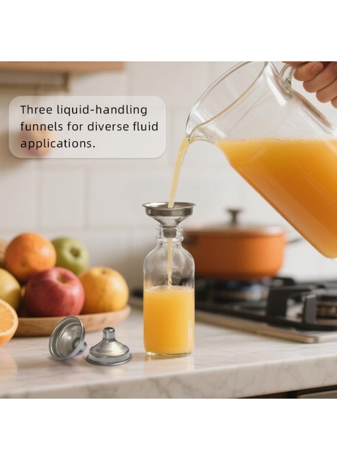 LYNLYN 12 Pack 2 oz (60ml) Small Clear Glass Bottles with Lids, Refillable Round Shot Bottles Include Funnels & Cleaning Brushes for Ginger Shots, Juices, Whiskey, Essential Oils, DIY Drinks - Image 4