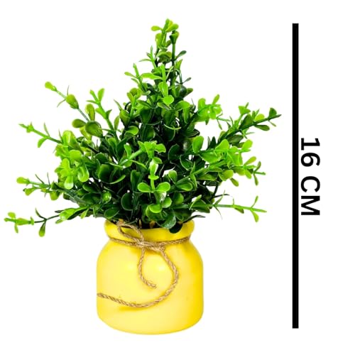 Dekorly Plastic 4pcs Artificial Pot Flowers Small Fake Plants with Pot Mini Potted Plants for House Office Tabletop Decoration (Pack of 8 Multi) - Image 2
