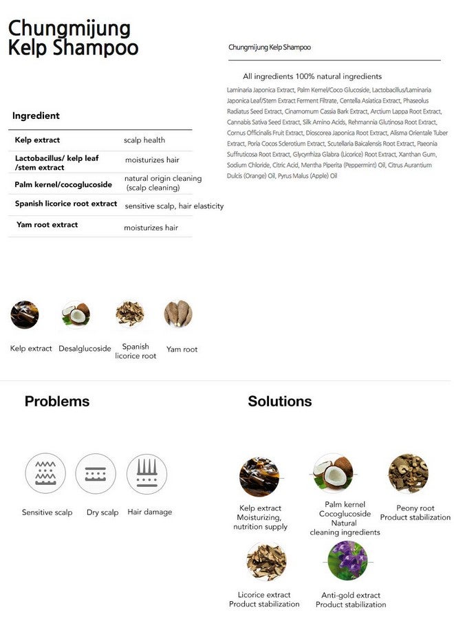 G] Kelp Small Scalp Shampoo Dandruff Shampoo 500Mlorganic 18 Ingredients From Nature For Sensitive Skin Korean Skincare16.91 Fl Oz (Pack Of 1)