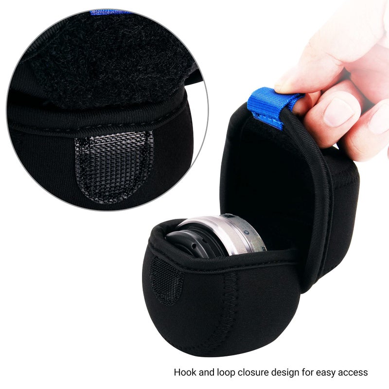 JJC Water Resistant Neoprene Camera Lens Pouch Case, Fold-Over Lens Bag for Mirrorless Lenses Up to 2.4 x 1.6 (D X H) for Canon EF-M 22mm f/2, Sony E PZ 16-50mm f/3.5-5.6, Fujifilm XF27 f/2.8 etc. - Image 4