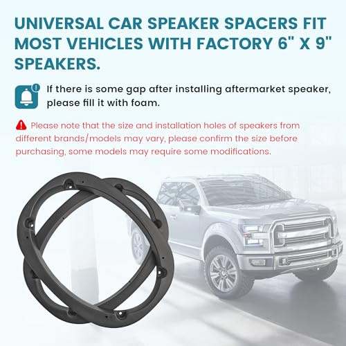NuIth 6X9 Universal Plastic Vehicle Speaker Spacer Ring Adapter, 6x9 Inch Car Speaker Beveled Spacer Mounting Bracket Adapter Refit Audio Speaker Mat, 1 Pair - Image 3