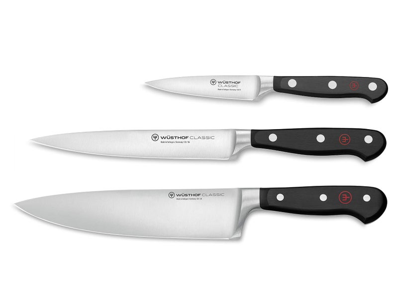 WÃ¼sthof WÜSTHOF Classic 3-Piece Chef's Knife Set, Black - Image 1