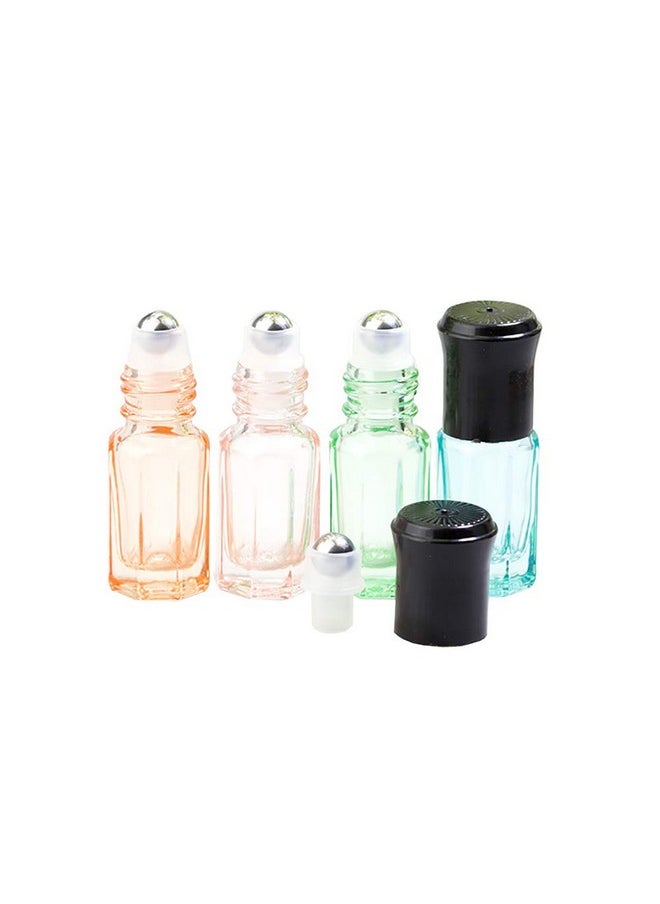 GSHLLO - 10 Pcs 3Ml Refillable Colorful Glass Roller Bottles Roll On Bottles Essential Oil Bottles With 1 Pcs Dropper - Image 1