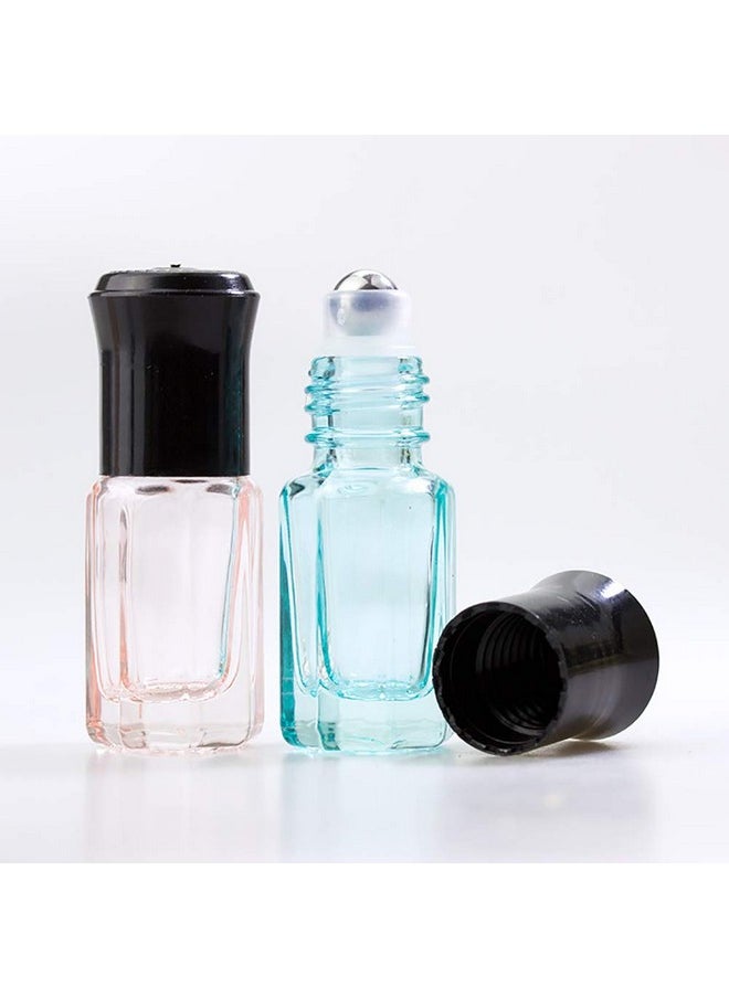 GSHLLO - 10 Pcs 3Ml Refillable Colorful Glass Roller Bottles Roll On Bottles Essential Oil Bottles With 1 Pcs Dropper - Image 1