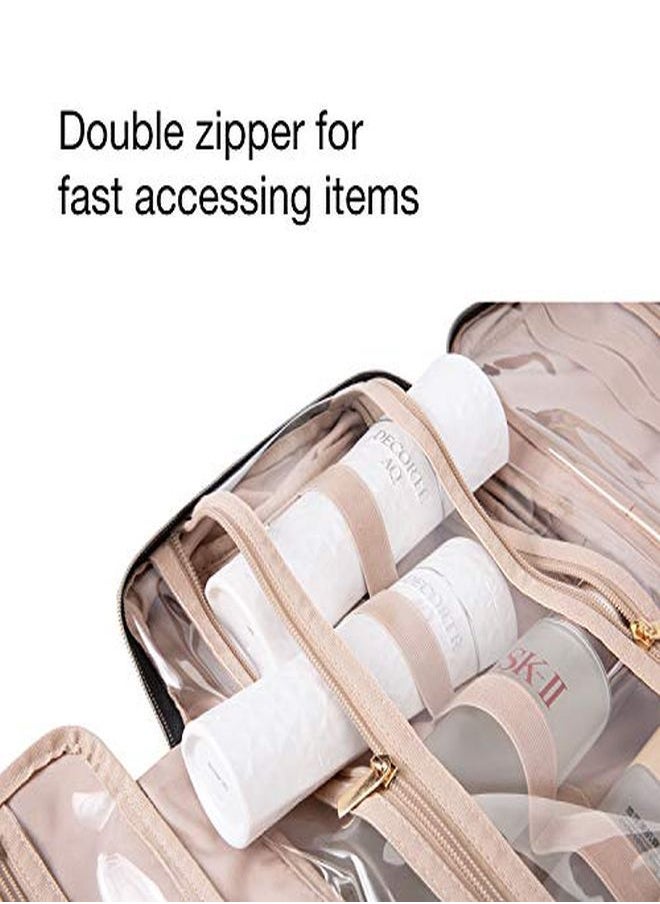 BAGSMART - Toiletry Bag Travel Bag With Hanging Hook, Water-Resistant Makeup Cosmetic Bag Travel Organizer For Accessories, Shampoo, Full Sized Container, Toiletries, Black - Image 1