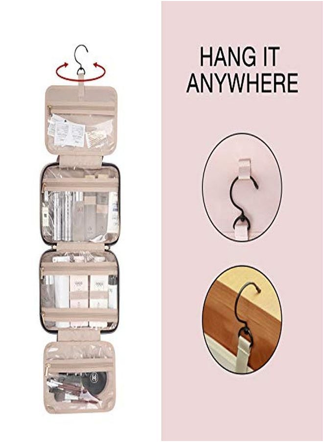 BAGSMART - Toiletry Bag Travel Bag With Hanging Hook, Water-Resistant Makeup Cosmetic Bag Travel Organizer For Accessories, Shampoo, Full Sized Container, Toiletries, Black - Image 1