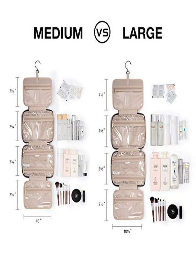 BAGSMART - Toiletry Bag Travel Bag With Hanging Hook, Water-Resistant Makeup Cosmetic Bag Travel Organizer For Accessories, Shampoo, Full Sized Container, Toiletries, Black - Image 1