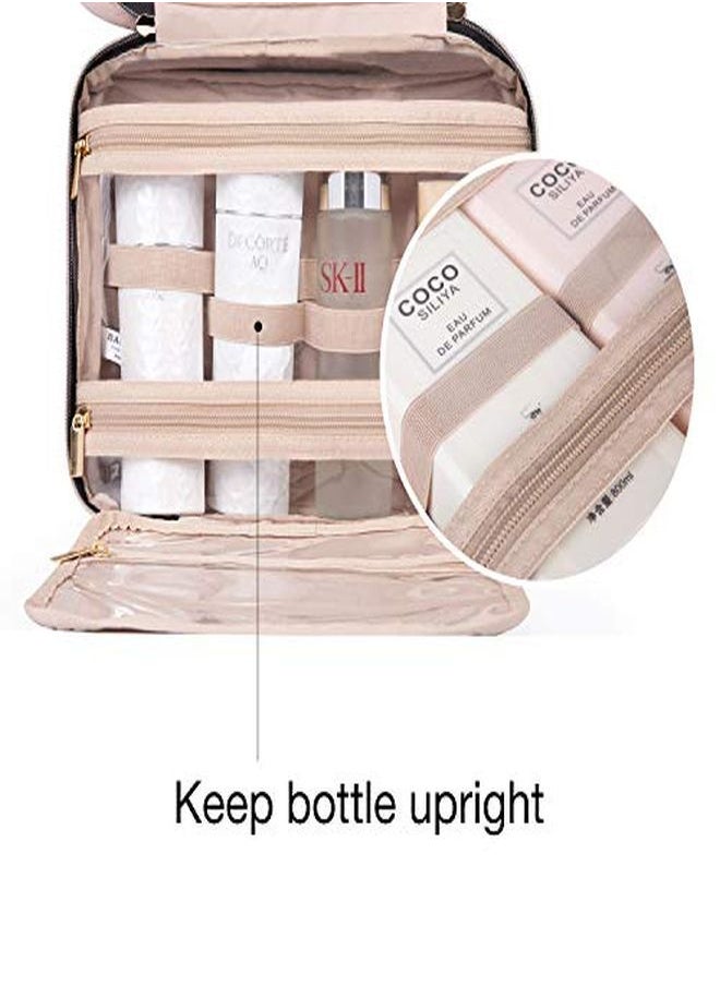 BAGSMART - Toiletry Bag Travel Bag With Hanging Hook, Water-Resistant Makeup Cosmetic Bag Travel Organizer For Accessories, Shampoo, Full Sized Container, Toiletries, Black - Image 1