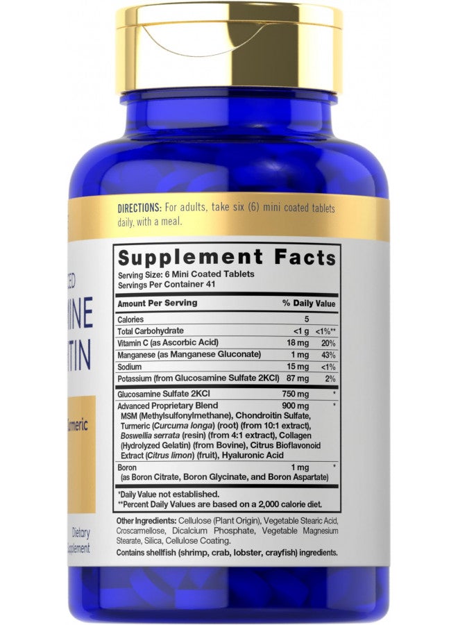 Carlyle Carlyle Glucosamine Chondroitin MSM Turmeric | 250 Mini Tablets | Non-GMO and Gluten Free  - Image 3