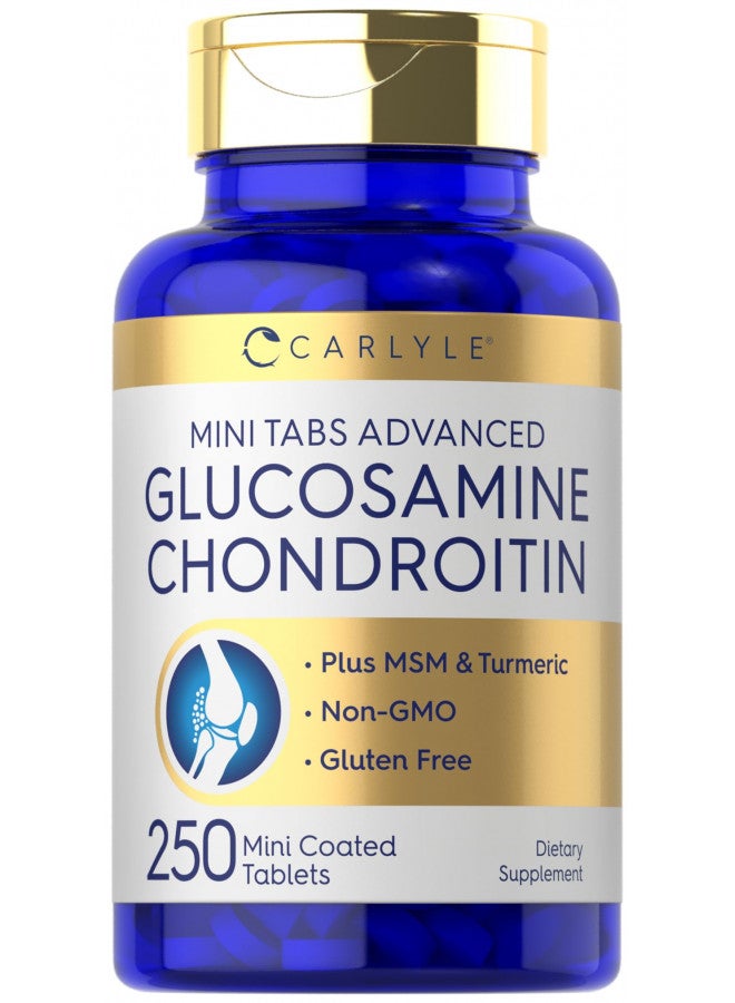Carlyle Carlyle Glucosamine Chondroitin MSM Turmeric | 250 Mini Tablets | Non-GMO and Gluten Free  - Image 2