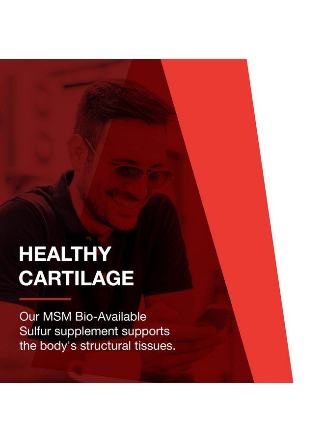 Msm Bioavailable Sulfur Improved Absorption Formula That Promotes Healthy Cartilage And Connective Tissue 180 Veg Capsules