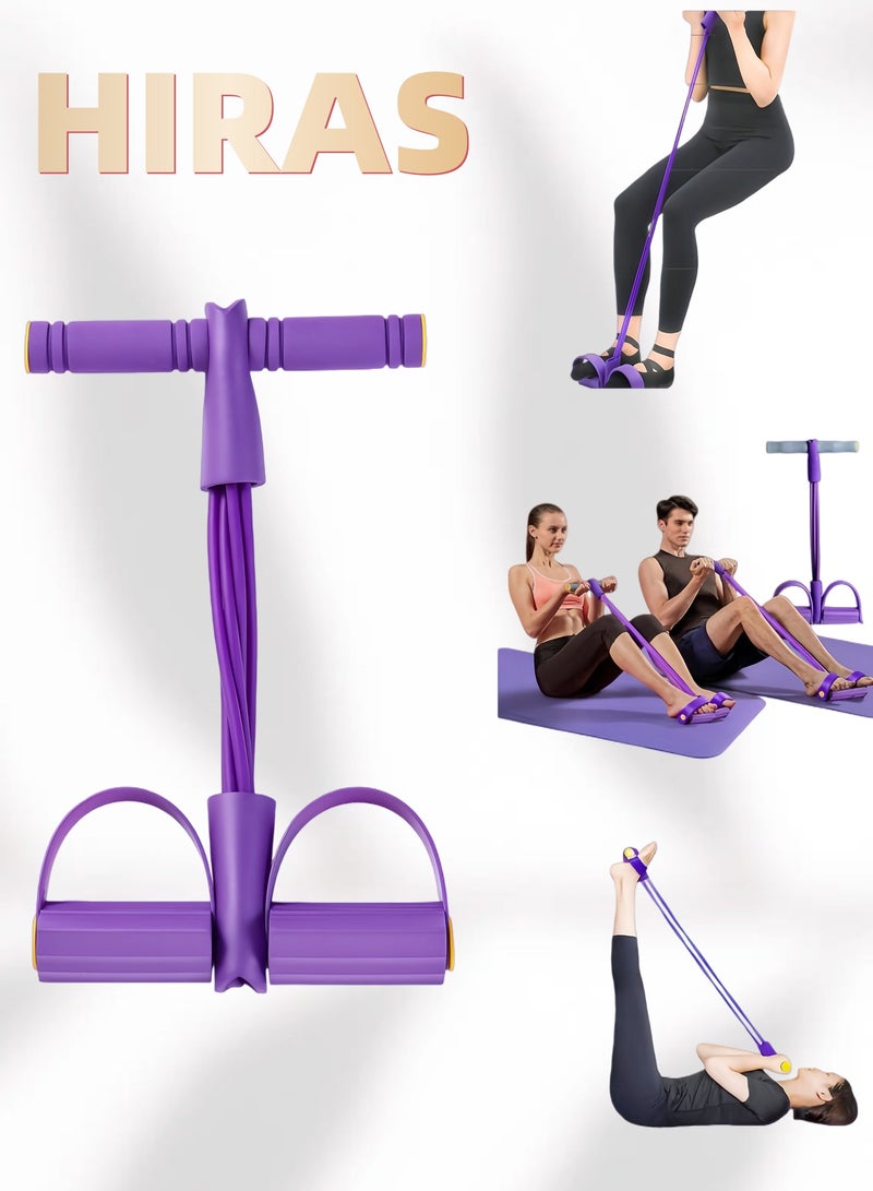 Hiras Resistance Band Set, 4-Tube Elastic Band Pull Rope with Non-Slip Pedals for Home Gym Workout, Full Body Exercise Band for Arms, Legs, Abs, Yoga, Stretching & Slimming Training - Image 1