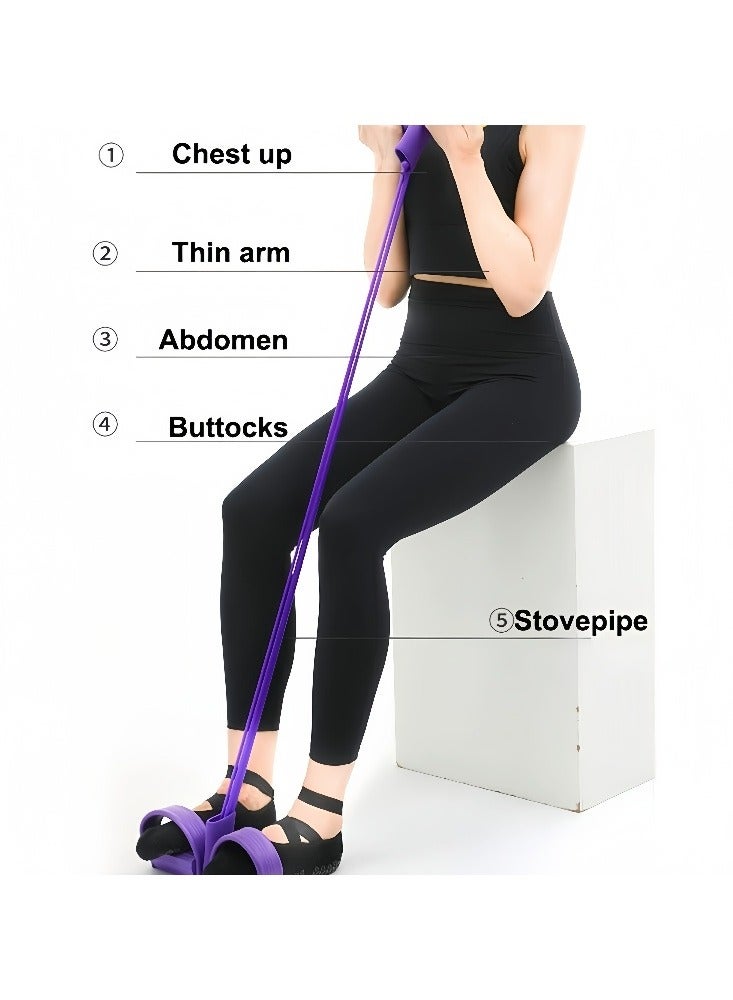 Hiras Resistance Band Set, 4-Tube Elastic Band Pull Rope with Non-Slip Pedals for Home Gym Workout, Full Body Exercise Band for Arms, Legs, Abs, Yoga, Stretching & Slimming Training - Image 4