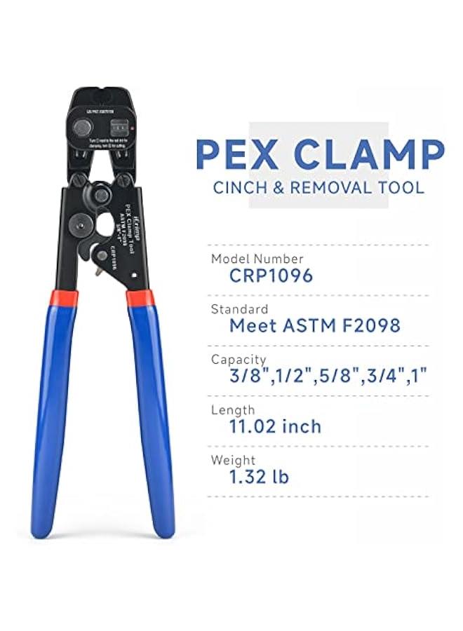 Arabest Stainless Steel Clamps Ratchet PEX Cinch & Removal Tool for 3/8 to 1-inch - Compatible with ASTM F2098 and Non 2098 Single Ear Hose Clamps  - Image 2