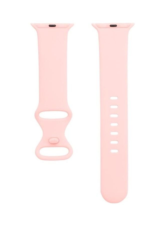 NIBEMINENT Double Wear TPU Silica Gel Replacement Watchbands For Apple Watch Series 1/2/3/4/5/6/7/SE 38-40-41mm Sand Pink - Image 3