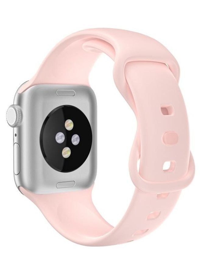 NIBEMINENT Double Wear TPU Silica Gel Replacement Watchbands For Apple Watch Series 1/2/3/4/5/6/7/SE 38-40-41mm Sand Pink - Image 2