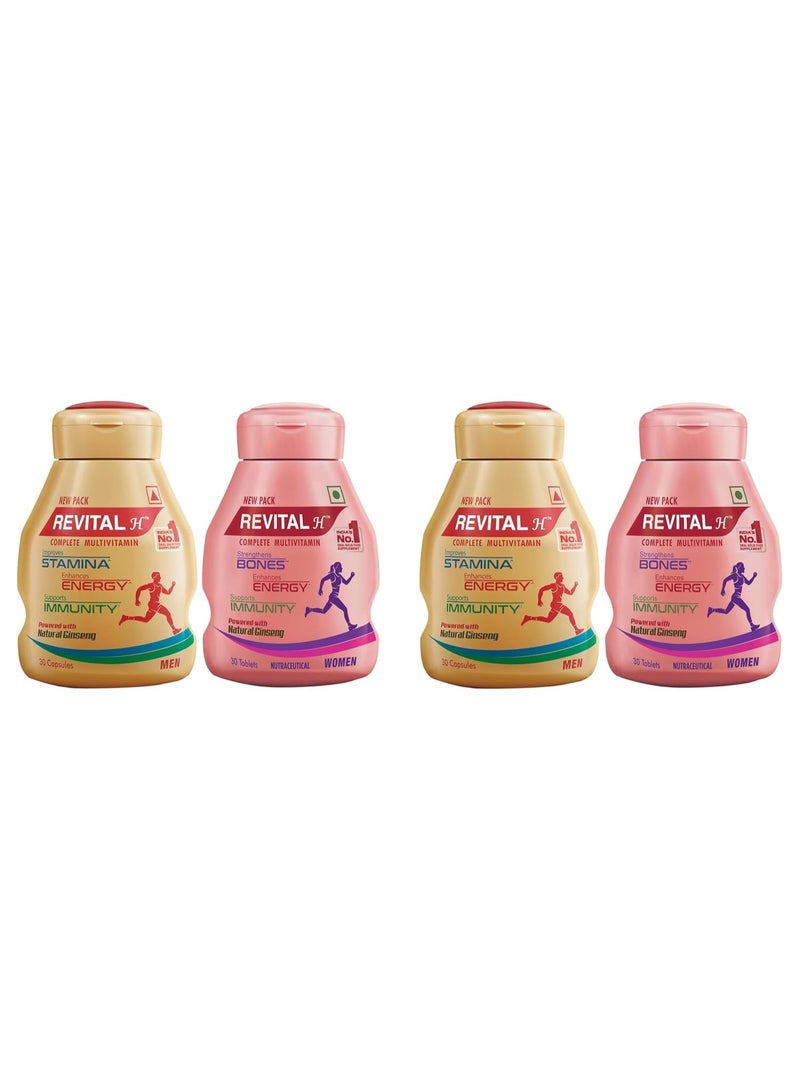 Revital H Woman 30S And Revital H Men 30S Combo Capsule (Pack Of 4) 30Capsules Each - Image 1