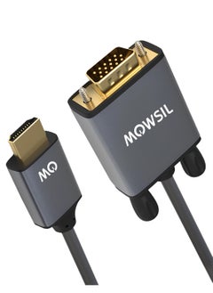 MOWSIL HDMI to VGA Cable 2Mtr, Gold-Plated HDMI to VGA Cable Male to Male Compatible for Computer, Desktop, Laptop, PC, Monitor, Projector, HDTV, Chromebook, Raspberry Pi, Roku, Xbox  - Image 1
