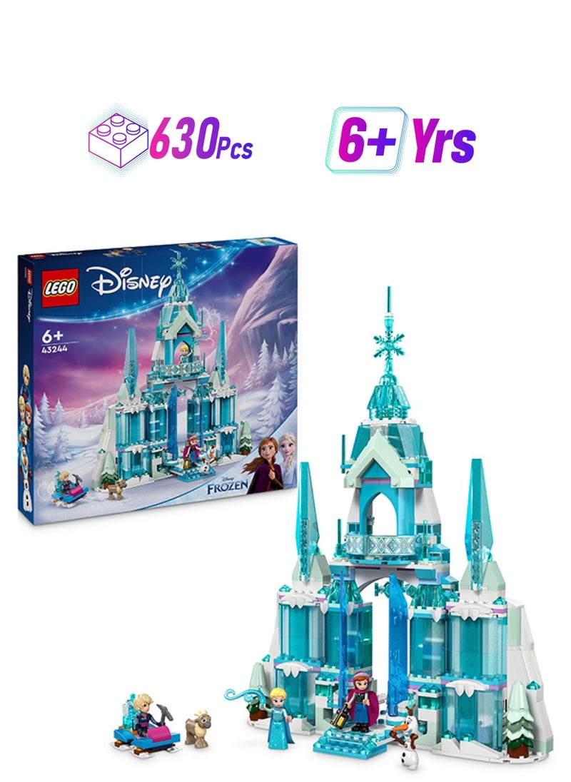 LEGO Disney Frozen Elsa’s Ice Palace Building Toy Set for Kids with a Castle and Elsa & Anna Minidoll Figures, Fun Gift Idea for Girls, Boys and Film Fans Aged 6 Plus 43244 (630 pieces)  - Image 1