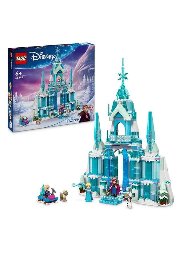 ليغو LEGO ǀ Disney Frozen Elsa’s Ice Palace Building Toy Set for Kids with a Castle and Elsa & Anna Minidoll Figures, Fun Ramadan Gift  for Girls, Boys and Film Fans Aged 6 Plus 43244