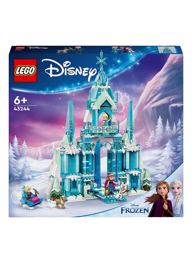 ليغو LEGO ǀ Disney Frozen Elsa’s Ice Palace Building Toy Set for Kids with a Castle and Elsa & Anna Minidoll Figures, Fun Ramadan Gift  for Girls, Boys and Film Fans Aged 6 Plus 43244