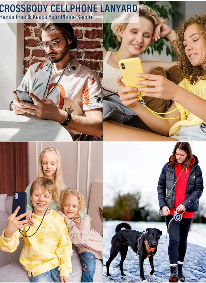 حبل تعليق هاتف 2 قطعة، أحزمة تعليق عالمية للهواتف المحمولة، حزام كتف ورقبة قابل للتعديل من النايلون متعدد الوظائف، متوافق مع معظم الهواتف الذكية (أزرق غامق).