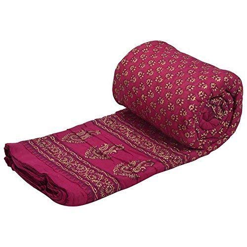 SAMRADHI Traditional Famous Jaipuri Beautiful Floral Print in Multi Colour Jaipuri RajaiRazaiQuilt DoubleDouble Bed QuiltComforterAC QuiltAC Comforter - Image 2