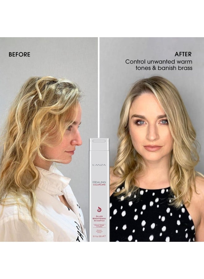LANZA L’ANZA Healing ColorCare Silver Brightening Shampoo, for Silver, Gray, White, Blonde & Highlighted Hair - Boosts Shine and Brightness while Healing, Controls Unwanted Warm Tones - Image 4