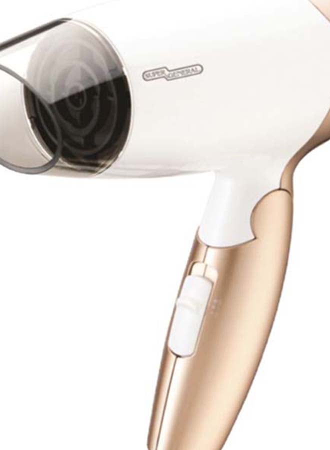 SUPER GENERAL Over Heat Protection Hair Dryer White/Gold - Image 2