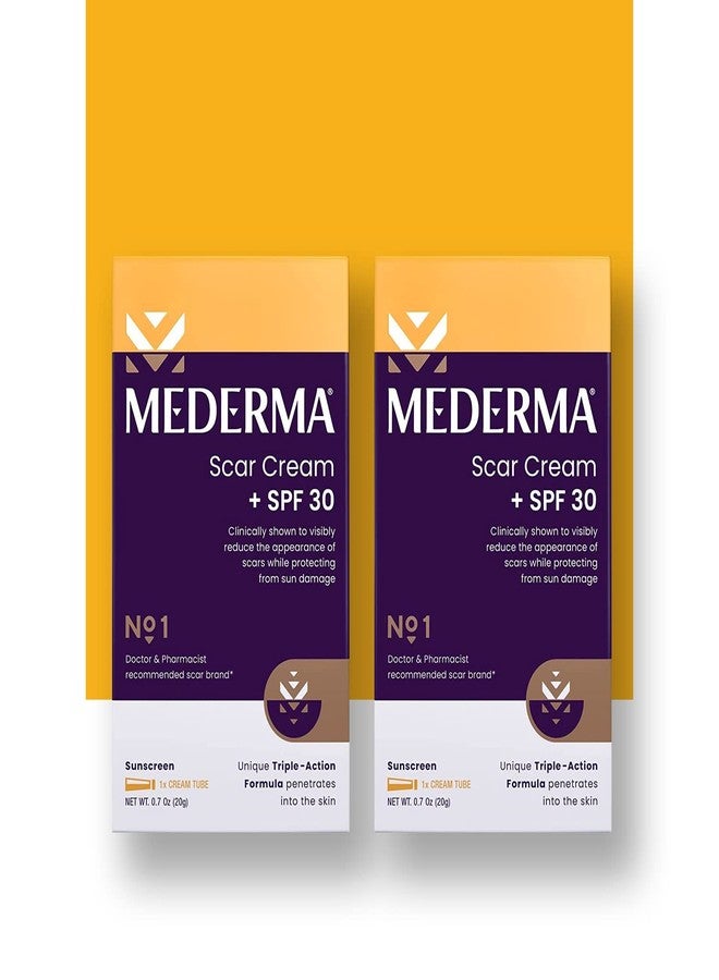 Mederma Scar Cream Plus SPF 30 - Advanced Scar Treatment, Protects from Sun Damage, Reduces Appearance of Scars from Acne, Burns, Surgery & Injury, 40 Grams, (2 x 20g) - Image 1