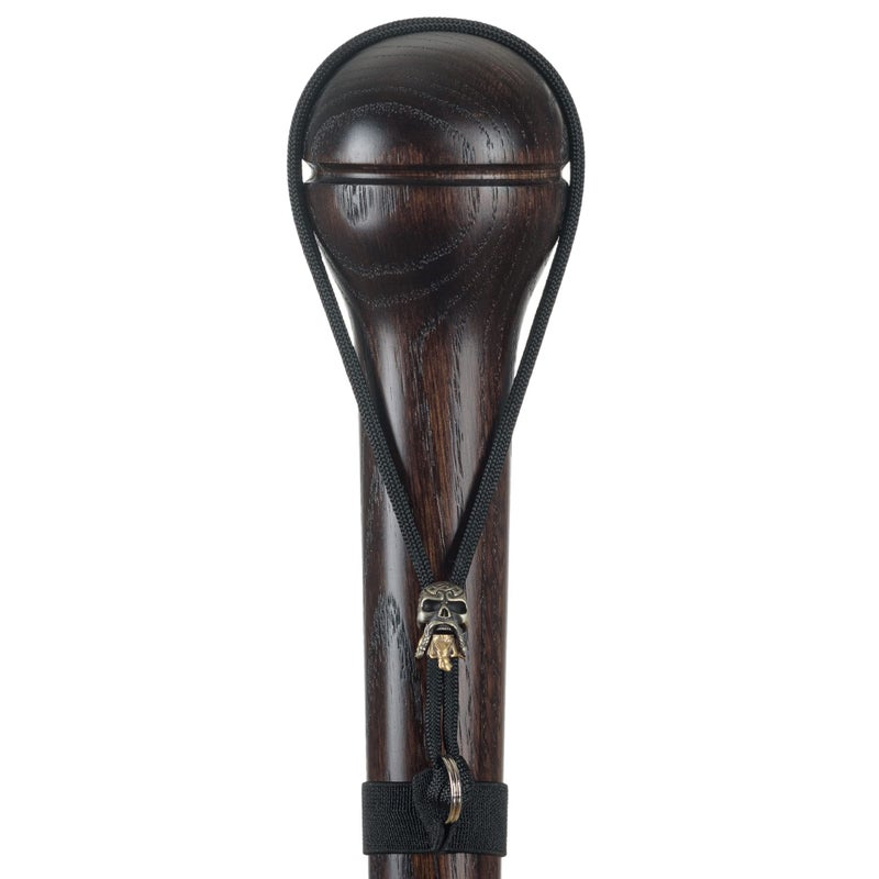 Asterom Handmade Walking Stick for Men - Solid Hardwood Carved Cane with Unique Paracord Skull Strap (Nutcracker) - Image 1