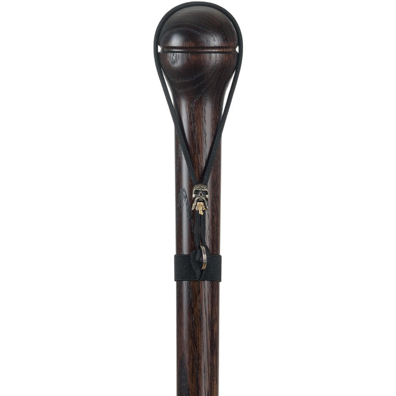 Asterom Handmade Walking Stick for Men - Solid Hardwood Carved Cane with Unique Paracord Skull Strap (Nutcracker) - Image 2