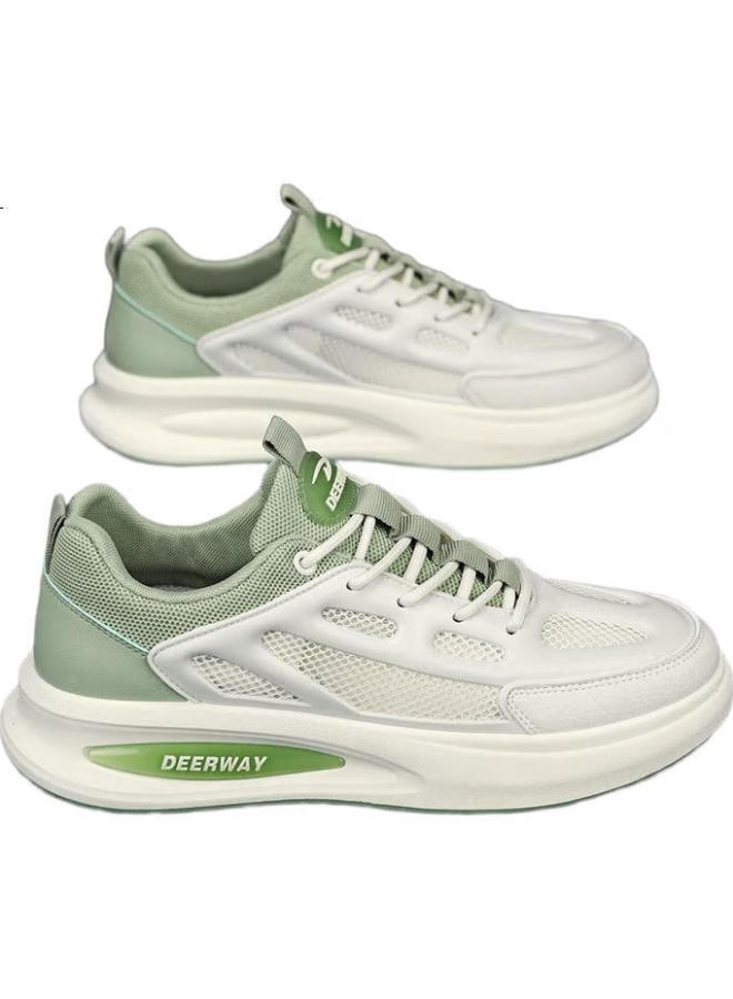 Deerway Men'S Spring/Summer Canvas Shoes Men'S Mesh White Shoes Fashion Casual Sports Shoes Light Green 39 - Image 1