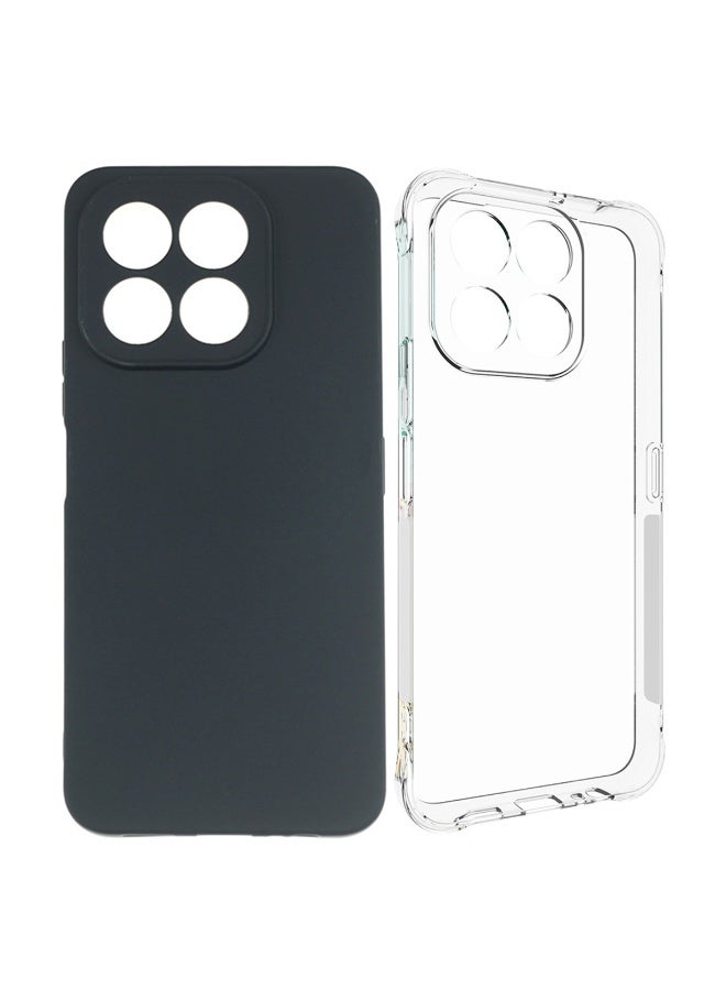 SanHu for Honor X7d 4G/5G 2-In-1 Thin Soft Case Cover, Anti Drop Protection, Anti Fingerprint, Durable, Easy To Clean And Install, Frosted Protective Case+Transparent Four Corner Anti Drop Protective Case - Image 1