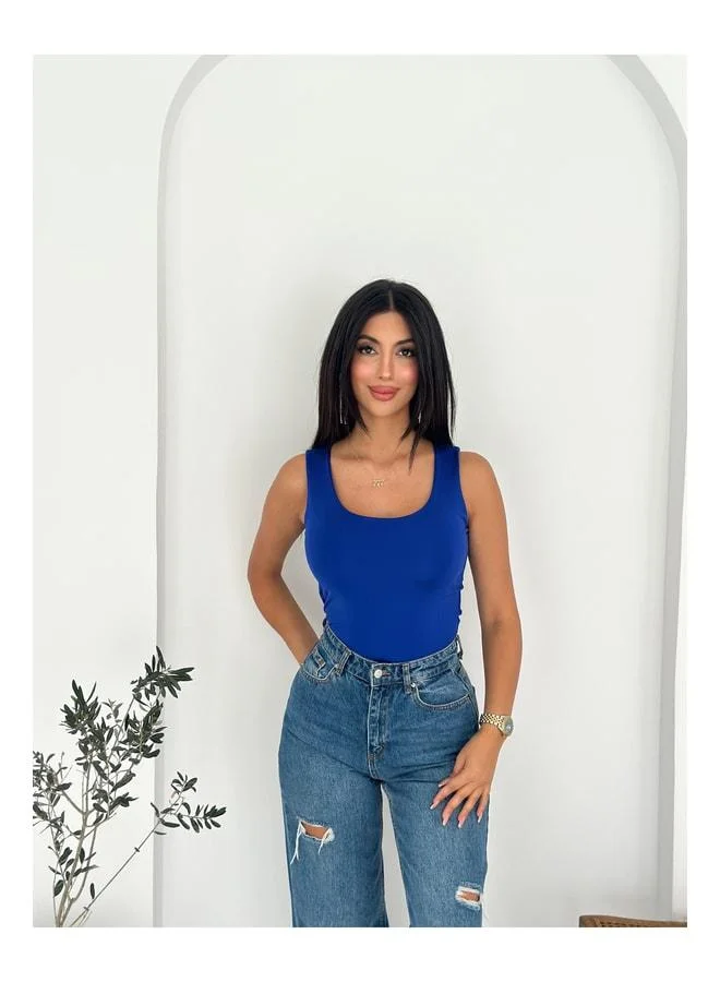 Noa Noa Women's V-Neck Sleeveless Slim-Fit Office & Daily Wear Blouse