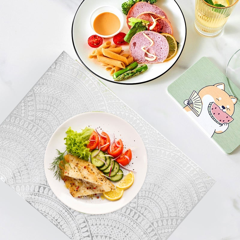 4 pcs Scratch Resistant Table Protector Placemats Table Mats Thick Construction Placemats - Image 3