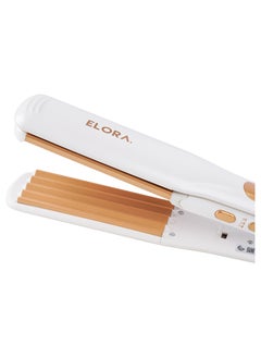 ELORA Elora Portable 360-Degree Swivel Cord Hair Straightener with Ceramic Plates ELPC-1907 White & Gold  - Image 5