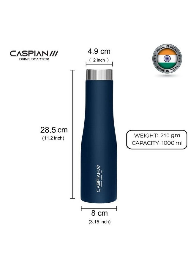CASPIAN /// Aqua Stainless Steel Water Bottle (Blue, White& Green, 1 Litre, Set of 6)| Leak Proof Thunder for Fridge Home Office Travel School Kids Boys Girls Adults Sports Gym Yoga - Image 3