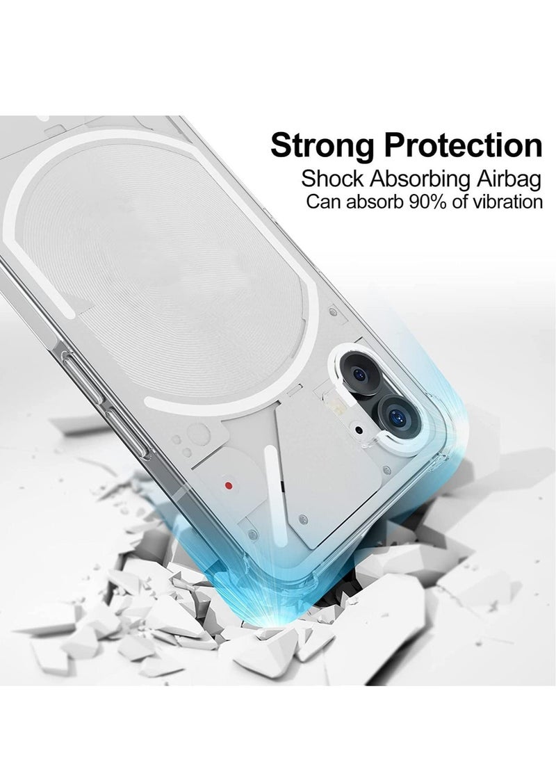 Raxoom Nothing Phone 1 Case with 2 Pack Tempered Glass Screen Protector, Crystal Clear TPU Silicone Case with Airbag Corners, Drop Protection Cover For Nothing Phone 1 - Image 2