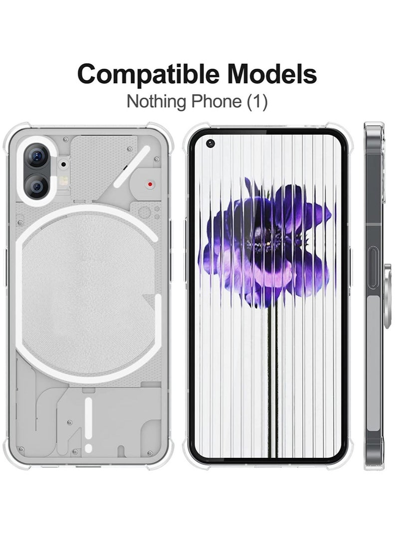 Raxoom Nothing Phone 1 Case with 2 Pack Tempered Glass Screen Protector, Crystal Clear TPU Silicone Case with Airbag Corners, Drop Protection Cover For Nothing Phone 1 - Image 1