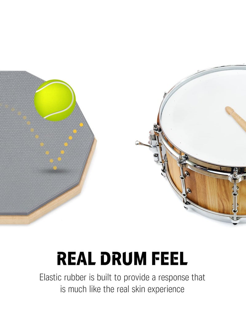 طبلة ممارسة وسادة 8 بوصة كتم ممارسة وسادة طبلة مزدوجة الجانب - رمادي - Image 2