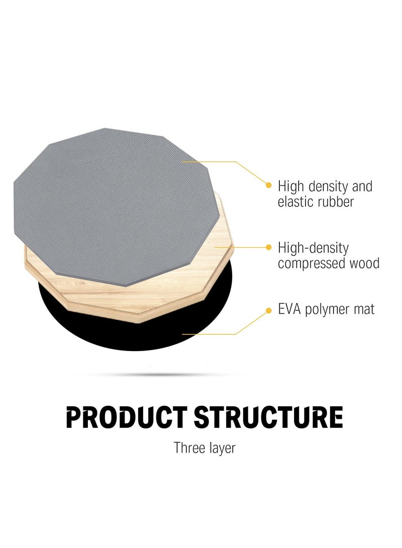طبلة ممارسة وسادة 8 بوصة كتم ممارسة وسادة طبلة مزدوجة الجانب - رمادي - Image 4