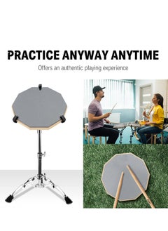 Generic Drum Practice Pad 8 Inches Silent Practice Drum Pad 2-Sided  - Gray  - Image 3