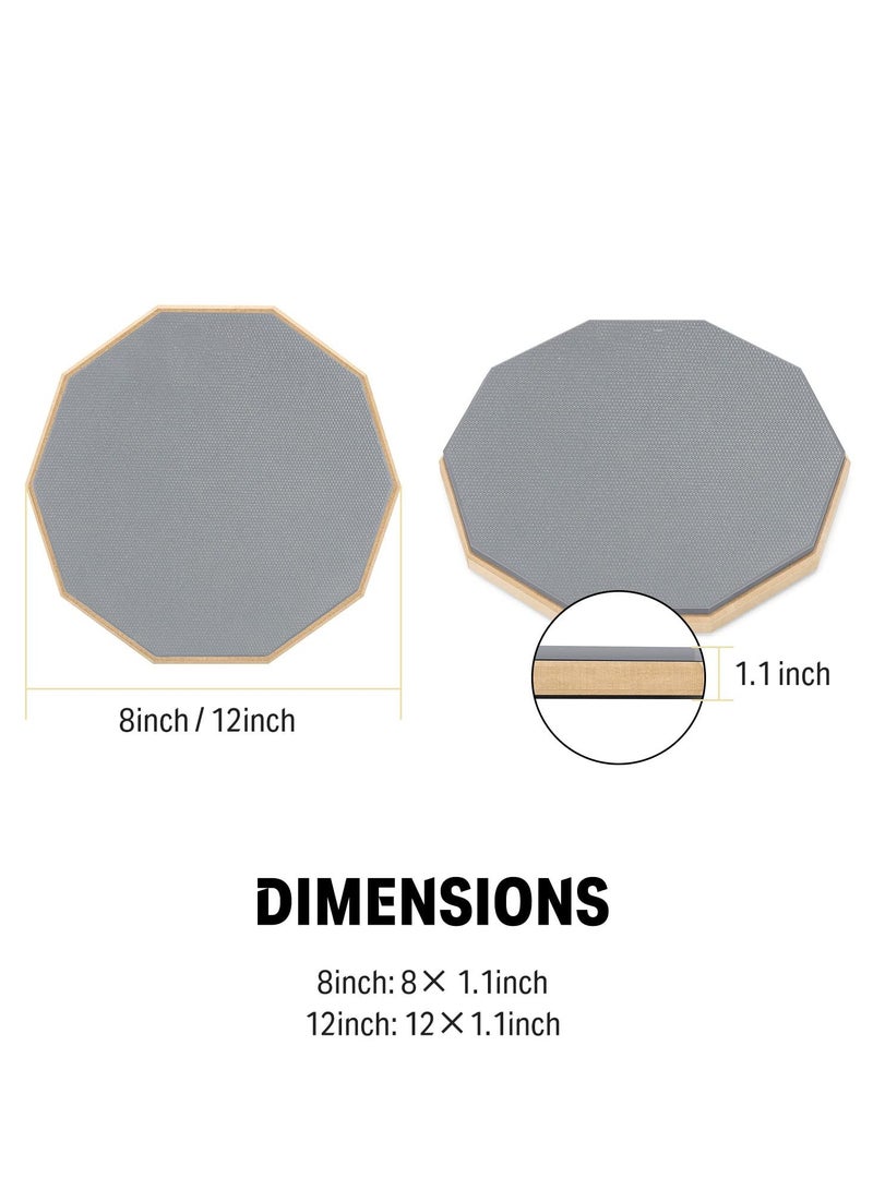 طبلة ممارسة وسادة 8 بوصة كتم ممارسة وسادة طبلة مزدوجة الجانب - رمادي - Image 5