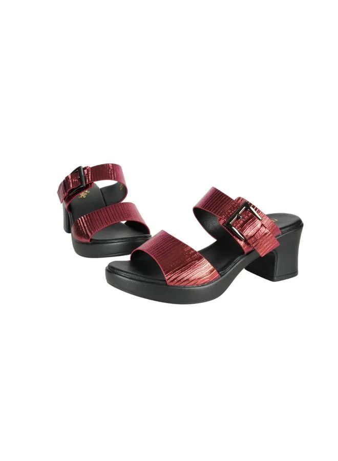 Michelle Morgan 092-2995 Michelle Morgan Ladies Block Heel Sandals 414RJ691 Bordo